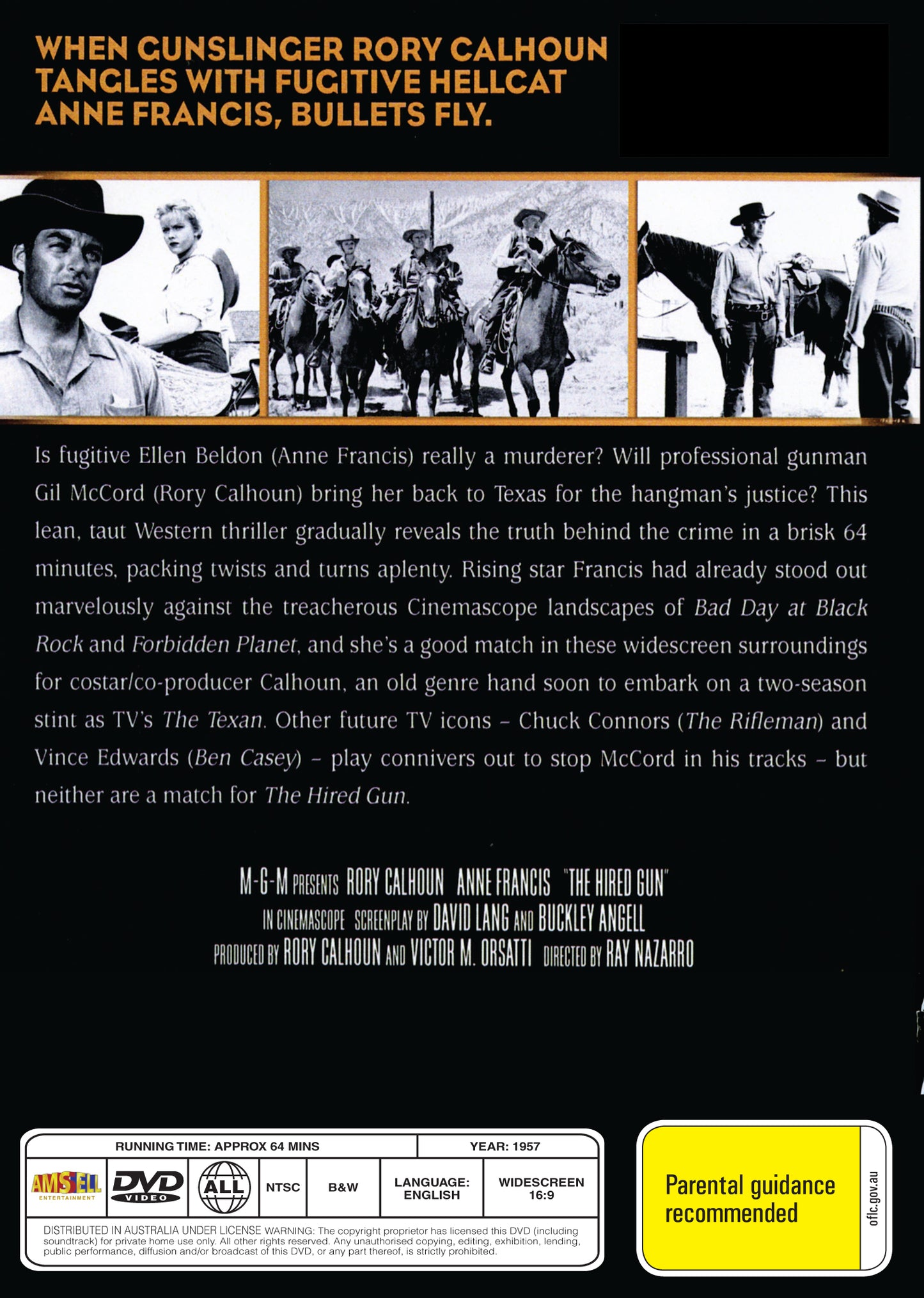 Buy Online The Hired Gun (1957) - DVD - Rory Calhoun, Anne Francis | Best Shop for Old classic and hard to find movies on DVD - Timeless Classic DVD