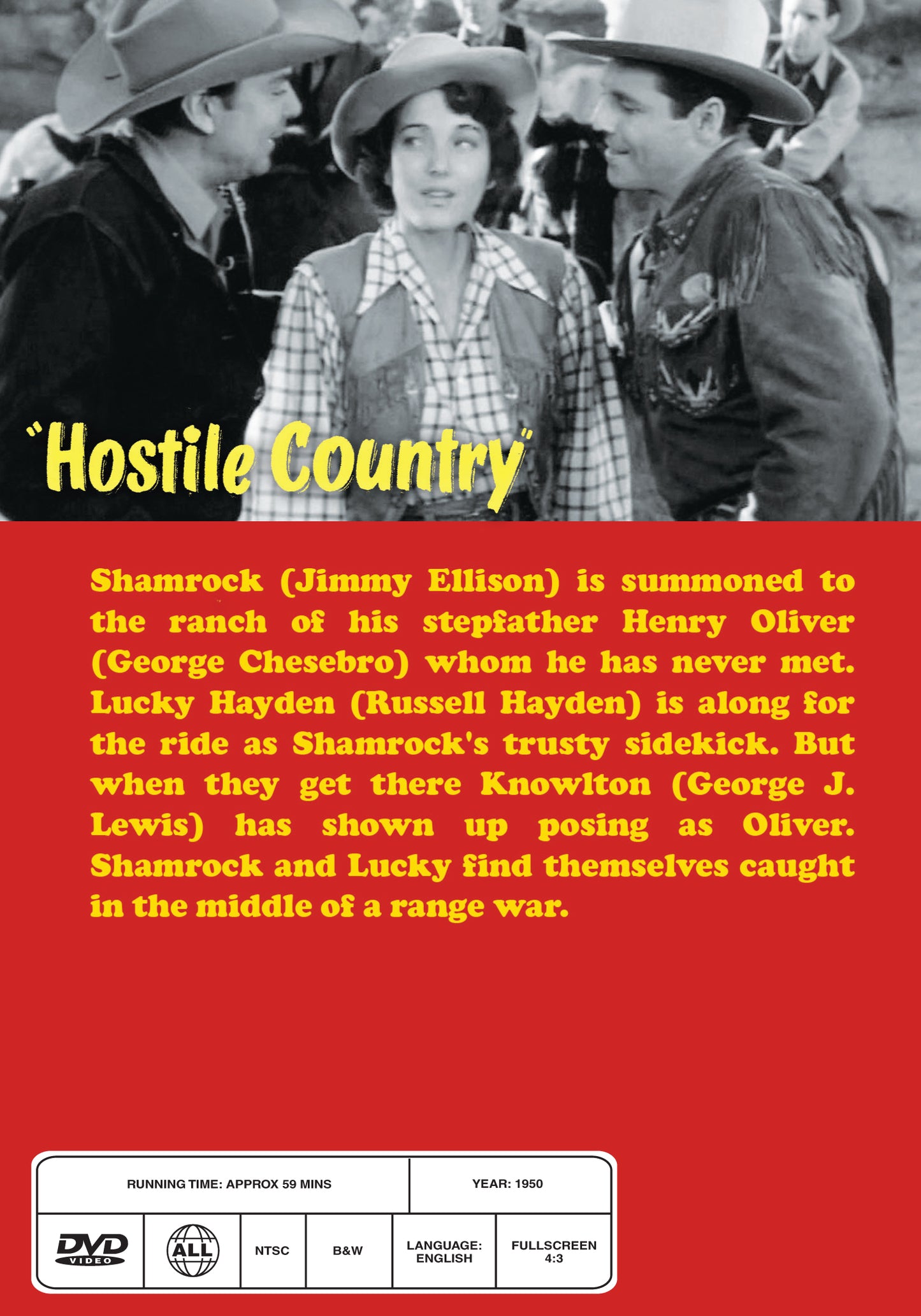 Buy Online Hostile Country (1950) - DVD - James Ellison, Russell Hayden | Best Shop for Old classic and hard to find movies on DVD - Timeless Classic DVD