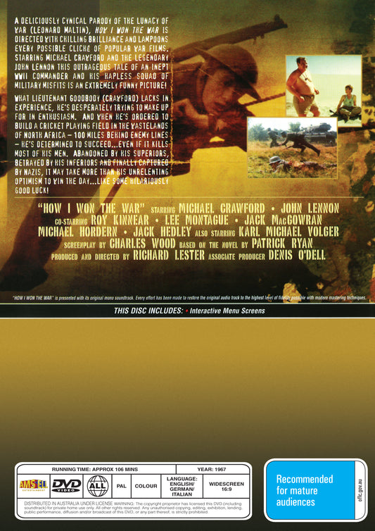 Buy Online How I Won the War (1967)  - DVD - Michael Crawford, John Lennon | Best Shop for Old classic and hard to find movies on DVD - Timeless Classic DVD