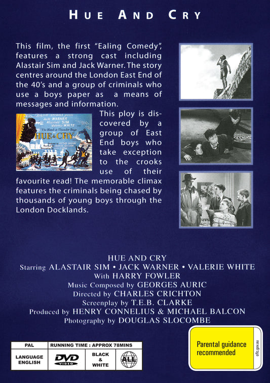 Buy Online Hue and Cry (1947) - DVD - Alastair Sim, Frederick Piper | Best Shop for Old classic and hard to find movies on DVD - Timeless Classic DVD