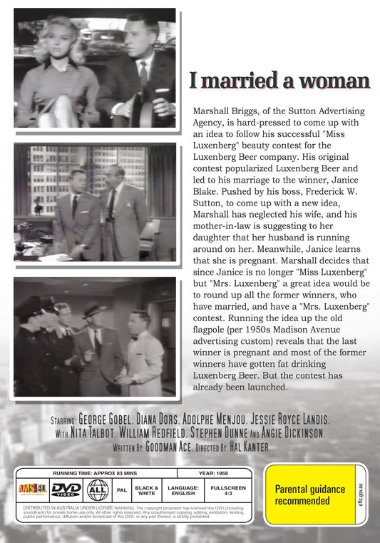 Buy Online I Married a Woman (1958)  - DVD - George Gobel, Diana Dors | Best Shop for Old classic and hard to find movies on DVD - Timeless Classic DVD