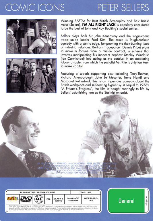 Buy Online I'm All Right Jack (1959) - DVD - Ian Carmichael, Peter Sellers | Best Shop for Old classic and hard to find movies on DVD - Timeless Classic DVD