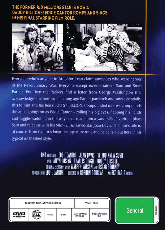 Buy Online If You Knew Susie (1948) - DVD - Eddie Cantor, Joan Davis | Best Shop for Old classic and hard to find movies on DVD - Timeless Classic DVD