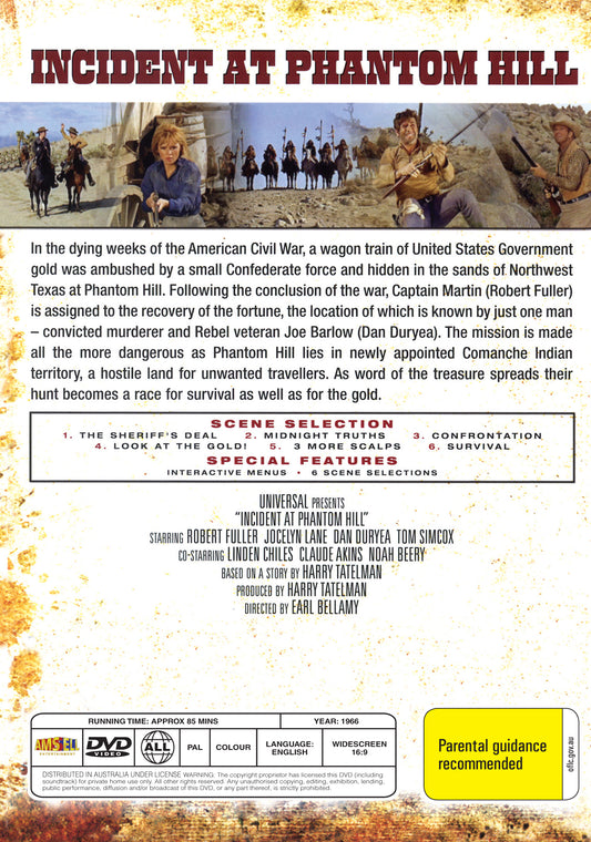 Buy Online Incident at Phantom Hill (1966) - DVD - Robert Fuller, Jocelyn Lane | Best Shop for Old classic and hard to find movies on DVD - Timeless Classic DVD