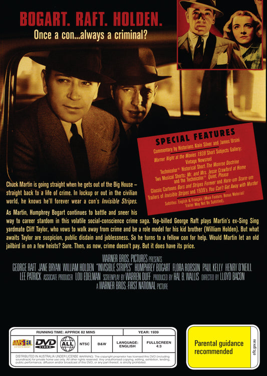 Buy Online Invisible Stripes (1939) - DVD - George Raft, Jane Bryan, Humphrey Bogart | Best Shop for Old classic and hard to find movies on DVD - Timeless Classic DVD