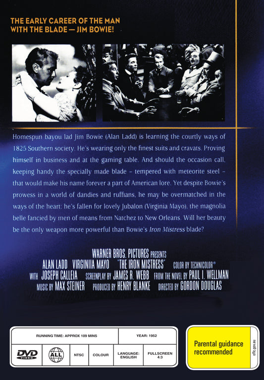 Buy Online The Iron Mistress (1952) - DVD - Alan Ladd, Virginia Mayo | Best Shop for Old classic and hard to find movies on DVD - Timeless Classic DVD