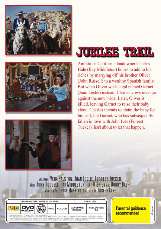 Buy Online Jubilee Trail (1954) - DVD - Vera Ralston, Joan Leslie | Best Shop for Old classic and hard to find movies on DVD - Timeless Classic DVD