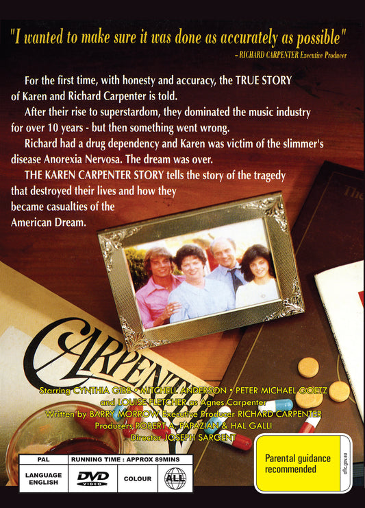 Buy Online The Karen Carpenter Story (1989) - DVD  - Cynthia Gibb, Mitchell Anderson | Best Shop for Old classic and hard to find movies on DVD - Timeless Classic DVD