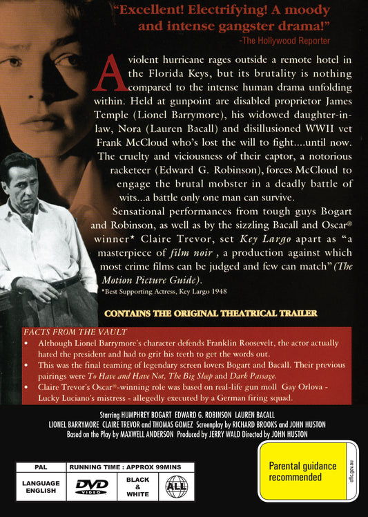 Buy Online Key Largo (1948) - DVD -  Humphrey Bogart, Edward G. Robinson | Best Shop for Old classic and hard to find movies on DVD - Timeless Classic DVD