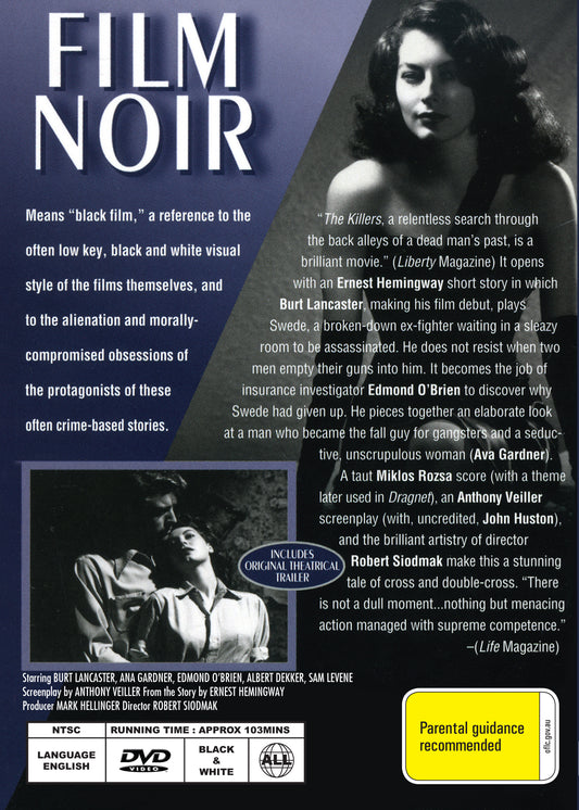 Buy Online The Killers (1946) - DVD - Burt Lancaster, Ava Gardner | Best Shop for Old classic and hard to find movies on DVD - Timeless Classic DVD