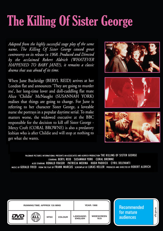 Buy Online The Killing of Sister George (1968) - DVD - Beryl Reid, Susannah York | Best Shop for Old classic and hard to find movies on DVD - Timeless Classic DVD