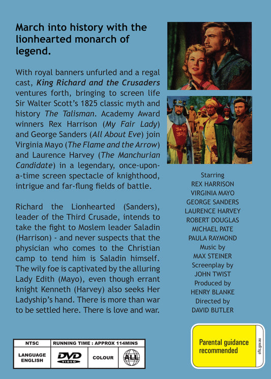 Buy Online King Richard and the Crusaders (1954) - DVD - Rex Harrison, Virginia Mayo | Best Shop for Old classic and hard to find movies on DVD - Timeless Classic DVD