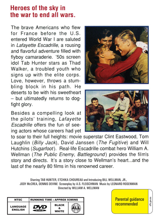 Buy Online Lafayette Escadrille (1958) - DVD - Tab Hunter, Clint Eastwood | Best Shop for Old classic and hard to find movies on DVD - Timeless Classic DVD