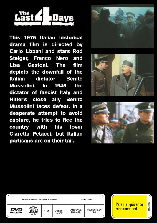 Buy Online The Last 4 Days (1974) - DVD - Rod Steiger, Franco Nero | Best Shop for Old classic and hard to find movies on DVD - Timeless Classic DVD
