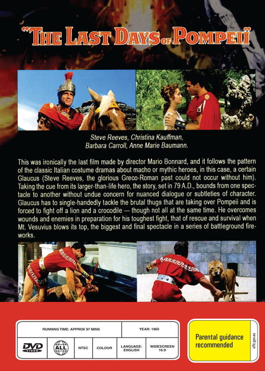 Buy Online The Last Days of Pompeii (1959) - DVD - Steve Reeves, Christine Kaufmann | Best Shop for Old classic and hard to find movies on DVD - Timeless Classic DVD
