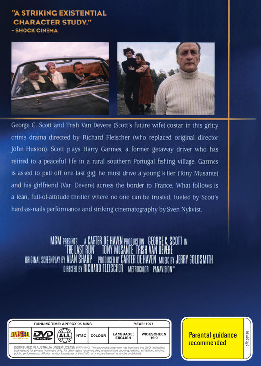 Buy Online The Last Run (1971) - DVD - George C. Scott, Tony Musante | Best Shop for Old classic and hard to find movies on DVD - Timeless Classic DVD