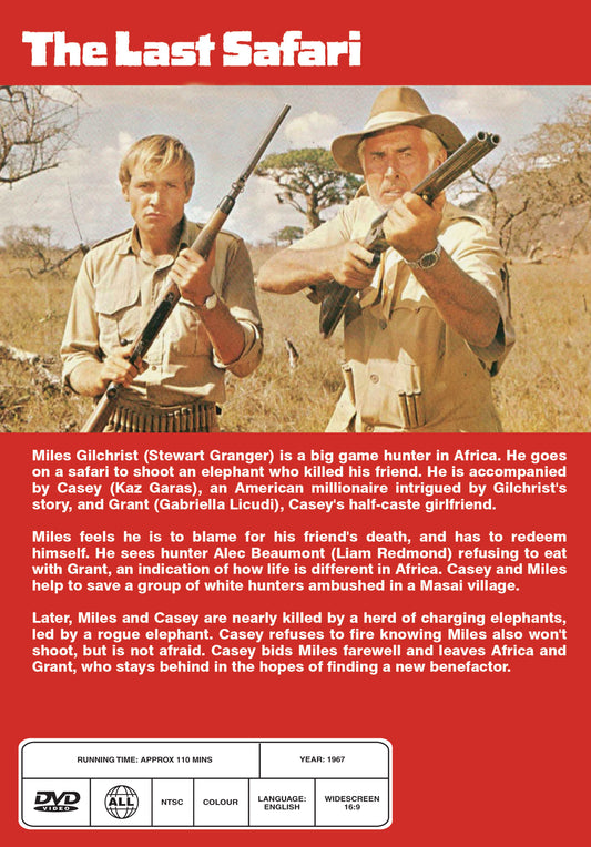 Buy Online The Last Safari (1967) - DVD - Kaz Garas, Stewart Granger | Best Shop for Old classic and hard to find movies on DVD - Timeless Classic DVD