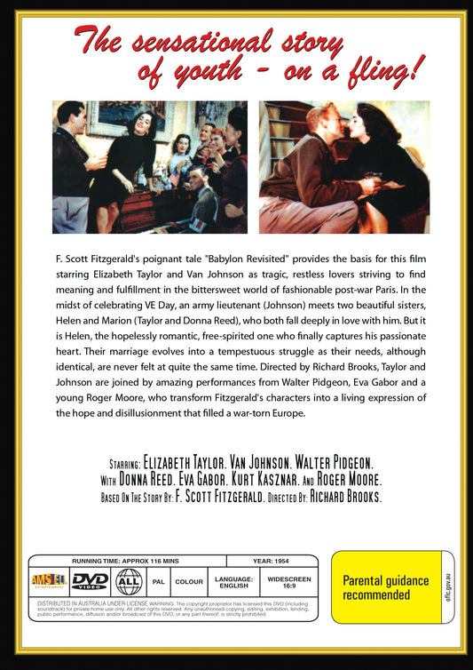 Buy Online The Last Time I Saw Paris (1954) - DVD - Elizabeth Taylor, Van Johnson | Best Shop for Old classic and hard to find movies on DVD - Timeless Classic DVD