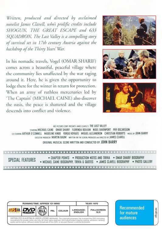 Buy Online The Last Valley (1971) - DVD - Michael Caine, Omar Sharif | Best Shop for Old classic and hard to find movies on DVD - Timeless Classic DVD