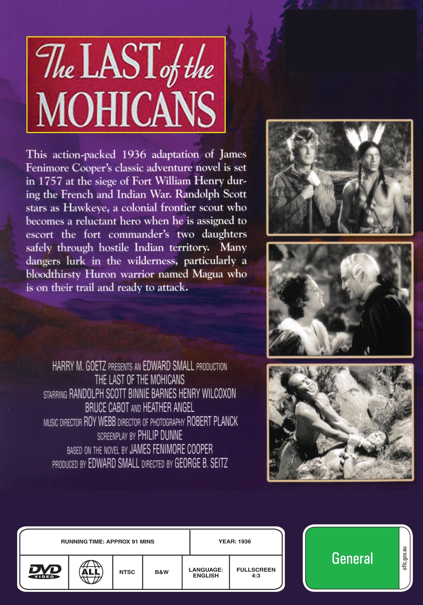 Buy Online The Last of the Mohicans (1936) - DVD - Randolph Scott, Binnie Barnes | Best Shop for Old classic and hard to find movies on DVD - Timeless Classic DVD