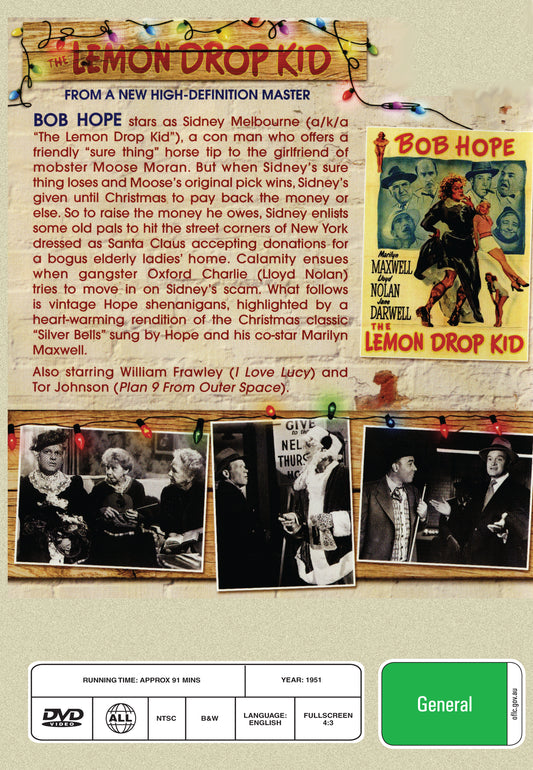Buy Online The Lemon Drop Kid (1951) - DVD - Bob Hope, Marilyn Maxwell | Best Shop for Old classic and hard to find movies on DVD - Timeless Classic DVD