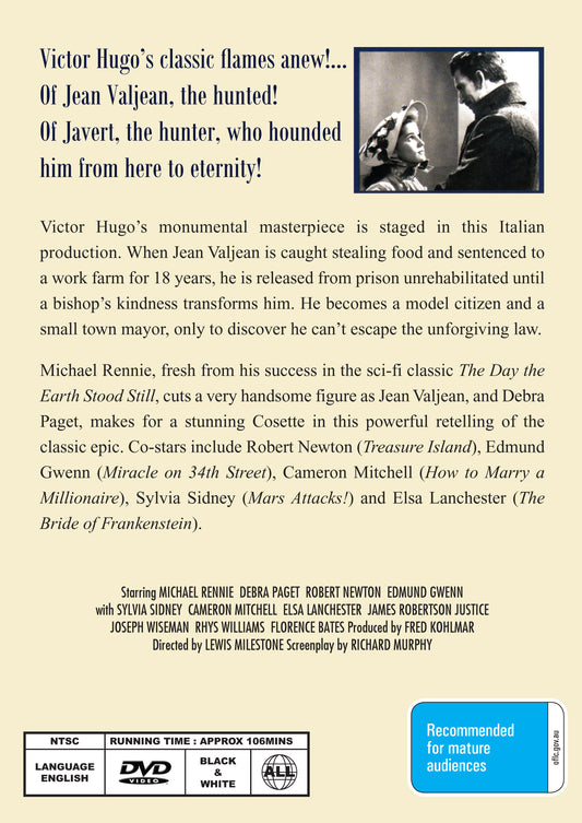 Buy Online Les Miserables (1952) - DVD - Michael Rennie, Debra Paget | Best Shop for Old classic and hard to find movies on DVD - Timeless Classic DVD