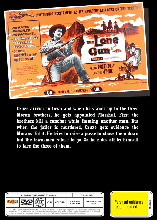 Buy Online The Lone Gun (1954) - DVD - George Montgomery, Dorothy Malone | Best Shop for Old classic and hard to find movies on DVD - Timeless Classic DVD