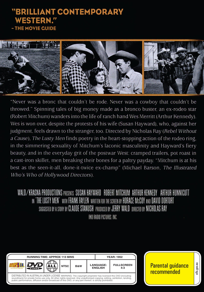 The Lusty Men (1952) - DVD - Susan Hayward, Robert Mitchum