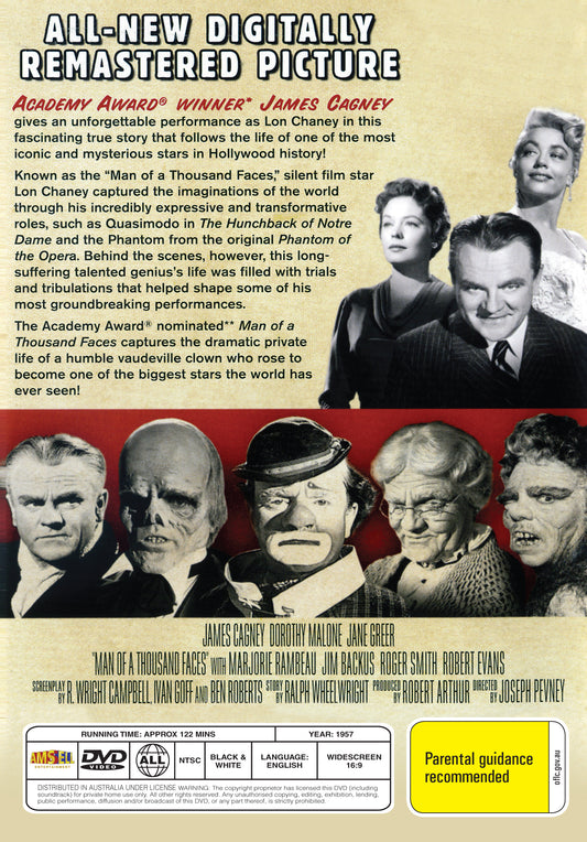 Buy Online Man of a Thousand Faces (1957) - DVD - James Cagney, Dorothy Malone | Best Shop for Old classic and hard to find movies on DVD - Timeless Classic DVD