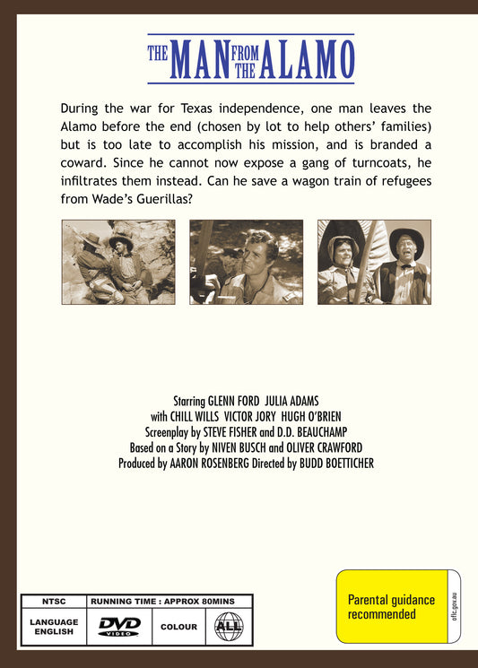 Buy Online The Man from the Alamo (1953) - DVD - Glenn Ford, Julie Adams | Best Shop for Old classic and hard to find movies on DVD - Timeless Classic DVD