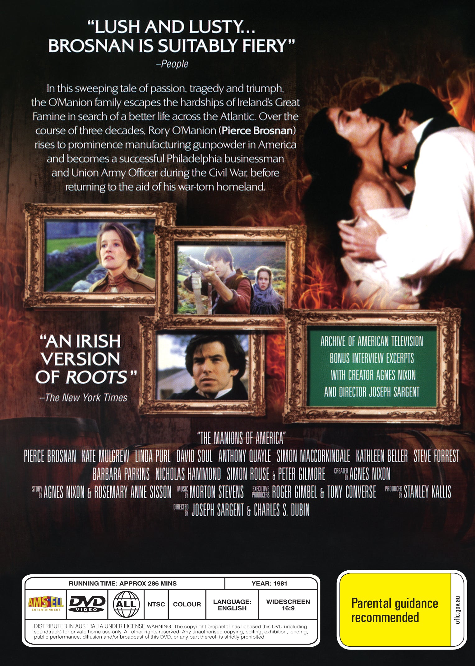 Buy Online The Manions of America - 1983 - DVD - Pierce Brosnan, Peter Gilmore | Best Shop for Old classic and hard to find movies on DVD - Timeless Classic DVD