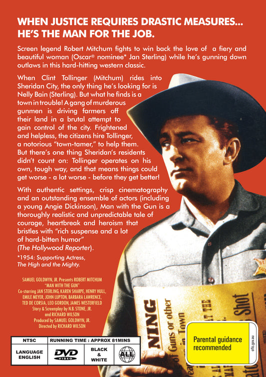 Buy Online Man with the Gun (1955) - DVD - Robert Mitchum, Jan Sterling | Best Shop for Old classic and hard to find movies on DVD - Timeless Classic DVD