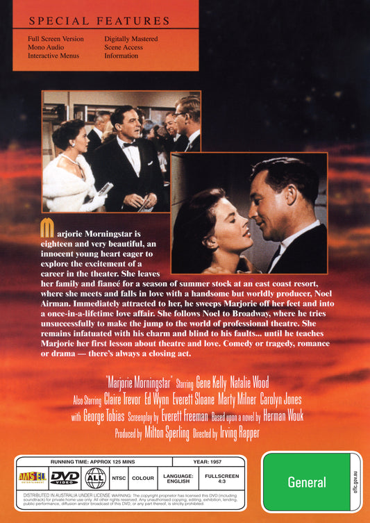 Buy Online Marjorie Morningstar (1958) - DVD - Gene Kelly, Natalie Wood | Best Shop for Old classic and hard to find movies on DVD - Timeless Classic DVD