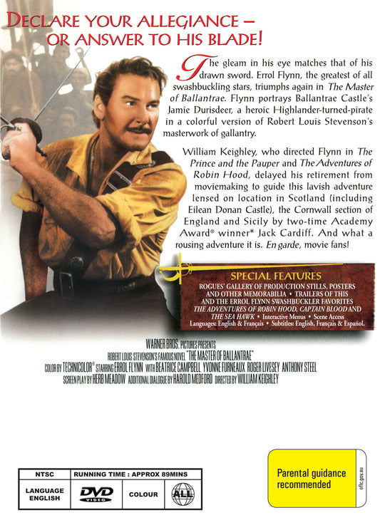 Buy Online The Master of Ballantrae (1953) - DVD - Errol Flynn, Roger Livesey | Best Shop for Old classic and hard to find movies on DVD - Timeless Classic DVD