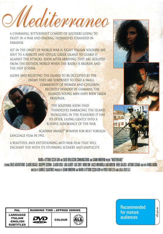 Buy Online Mediterraneo (1991) - DVD - Diego Abatantuono, Claudio Bigagli | Best Shop for Old classic and hard to find movies on DVD - Timeless Classic DVD