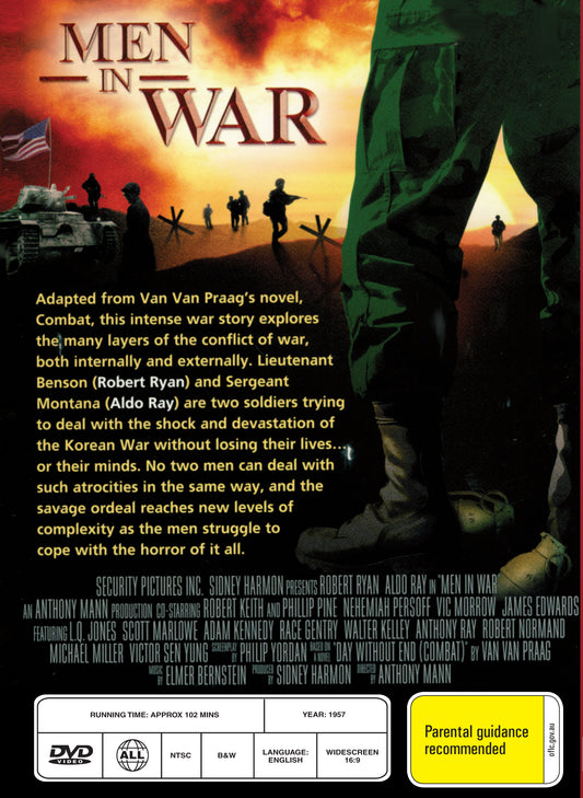 Buy Online Men in War (1957) - DVD - Robert Ryan, Aldo Ray | Best Shop for Old classic and hard to find movies on DVD - Timeless Classic DVD