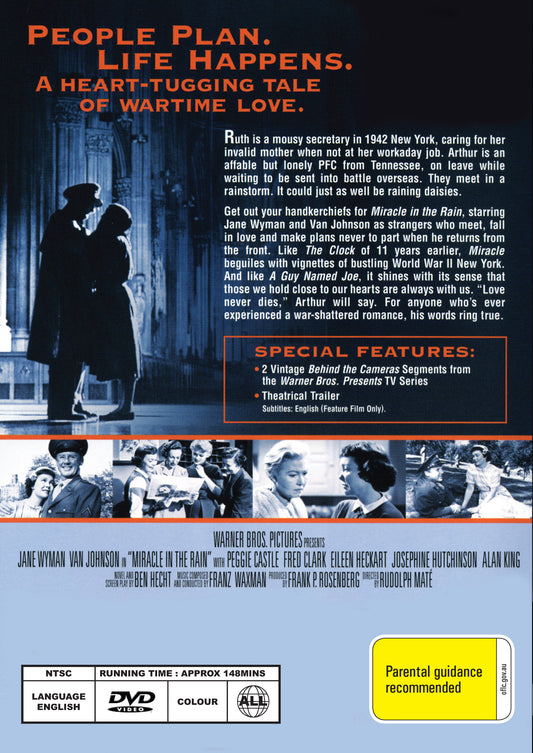 Buy Online Miracle in the Rain (1956) - DVD - Jane Wyman, Van Johnson | Best Shop for Old classic and hard to find movies on DVD - Timeless Classic DVD