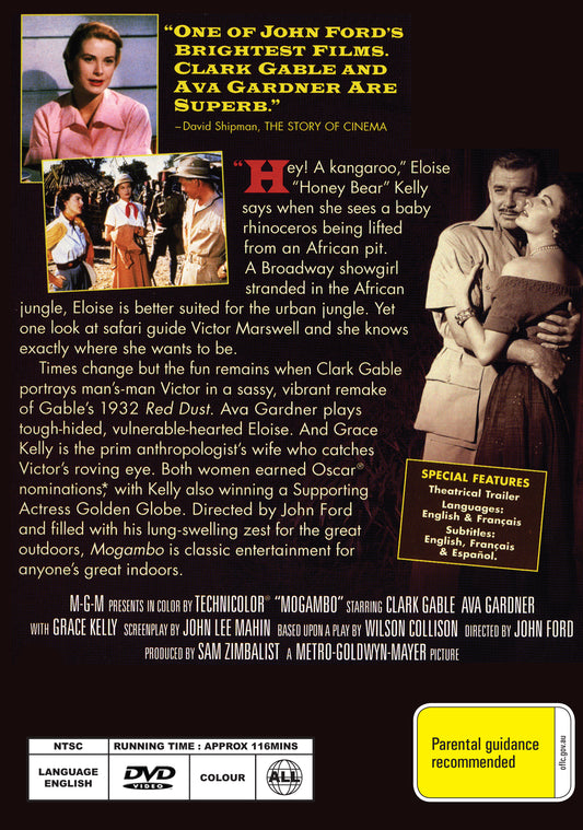 Buy Online Mogambo (1953) - Clark Gable, Grace Kelly, Ava Gardner | Best Shop for Old classic and hard to find movies on DVD - Timeless Classic DVD