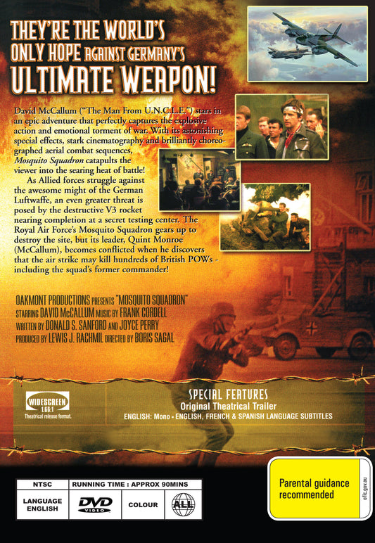 Buy Online Mosquito Squadron (1969) - DVD - David McCallum, Suzanne Neve | Best Shop for Old classic and hard to find movies on DVD - Timeless Classic DVD