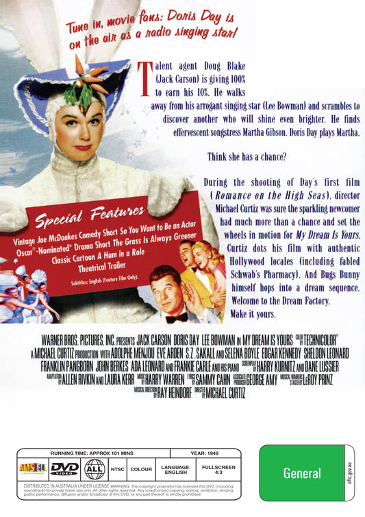 Buy Online My Dream Is Yours (1949) - Jack Carson, Doris Day | Best Shop for Old classic and hard to find movies on DVD - Timeless Classic DVD