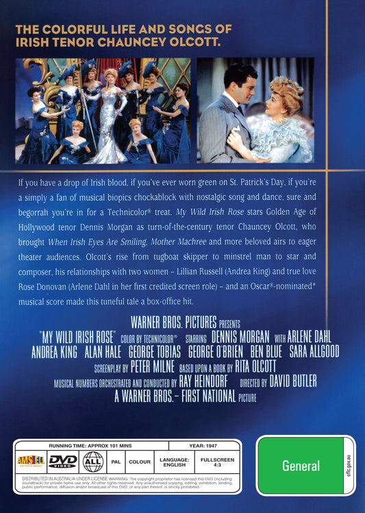 Buy Online My Wild Irish Rose (1947) - DVD - Dennis Morgan, Andrea King | Best Shop for Old classic and hard to find movies on DVD - Timeless Classic DVD