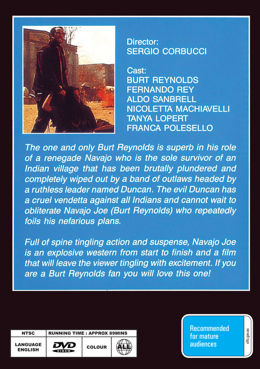 Buy Online Navajo Joe (1966) - DVD - Burt Reynolds, Aldo Sambrell | Best Shop for Old classic and hard to find movies on DVD - Timeless Classic DVD
