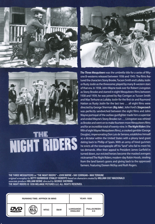 Buy Online The Night Riders (1939) - DVD - John Wayne, Ray Corrigan | Best Shop for Old classic and hard to find movies on DVD - Timeless Classic DVD