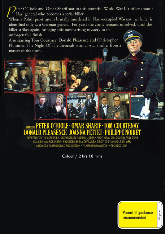 Buy Online The Night of the Generals (1967) - DVD - Peter O'Toole, Omar Sharif | Best Shop for Old classic and hard to find movies on DVD - Timeless Classic DVD