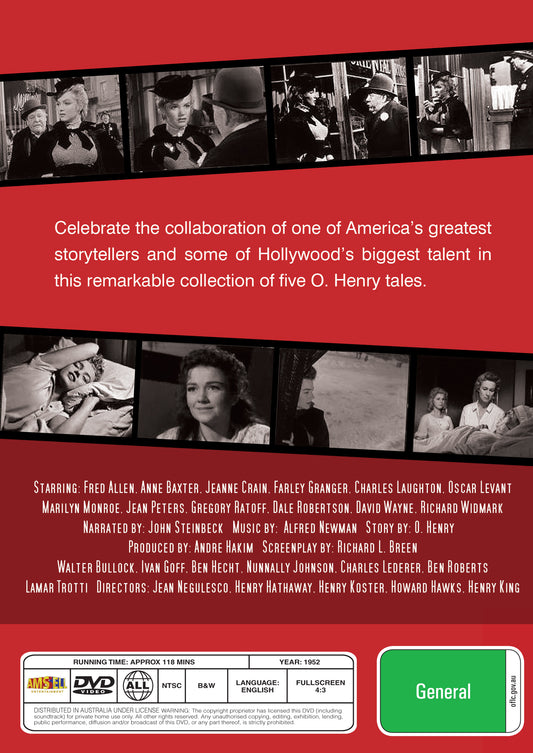 Buy Online O. Henry's Full House (1952) - DVD - Fred Allen, Anne Baxter | Best Shop for Old classic and hard to find movies on DVD - Timeless Classic DVD