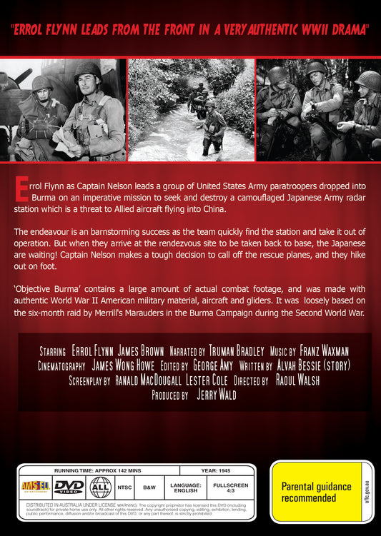 Buy Online Objective, Burma! (1945) - DVD - Errol Flynn, James Brown | Best Shop for Old classic and hard to find movies on DVD - Timeless Classic DVD