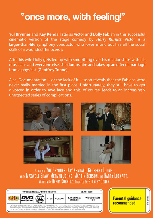 Buy Online Once More, with Feeling! (1960) - DVD - Yul Brynner, Kay Kendall | Best Shop for Old classic and hard to find movies on DVD - Timeless Classic DVD