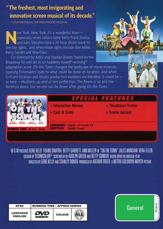 Buy Online On the Town (1949) - DVD - Gene Kelly, Frank Sinatra | Best Shop for Old classic and hard to find movies on DVD - Timeless Classic DVD