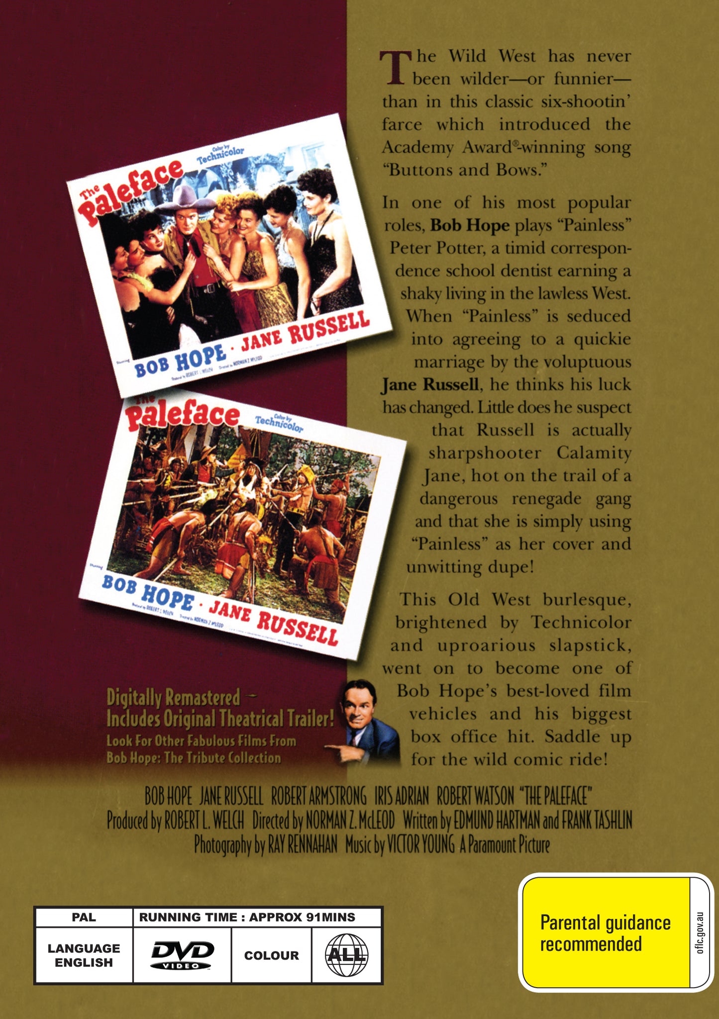 Buy Online The Paleface (1948) - DVD - Bob Hope, Jane Russell | Best Shop for Old classic and hard to find movies on DVD - Timeless Classic DVD