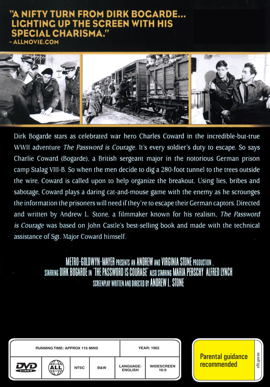 Buy Online The Password Is Courage (1962) - DVD - Dirk Bogarde, Maria Perschy | Best Shop for Old classic and hard to find movies on DVD - Timeless Classic DVD